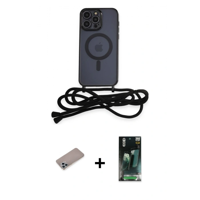 MARSİLYAN™- iPhone 12 Pro Kılıf Eksen Özel Seri - Şeffaf 360 Full Body Arka Koruyucu + Sierra Blue Shine Kamera Lens Koruma Cam