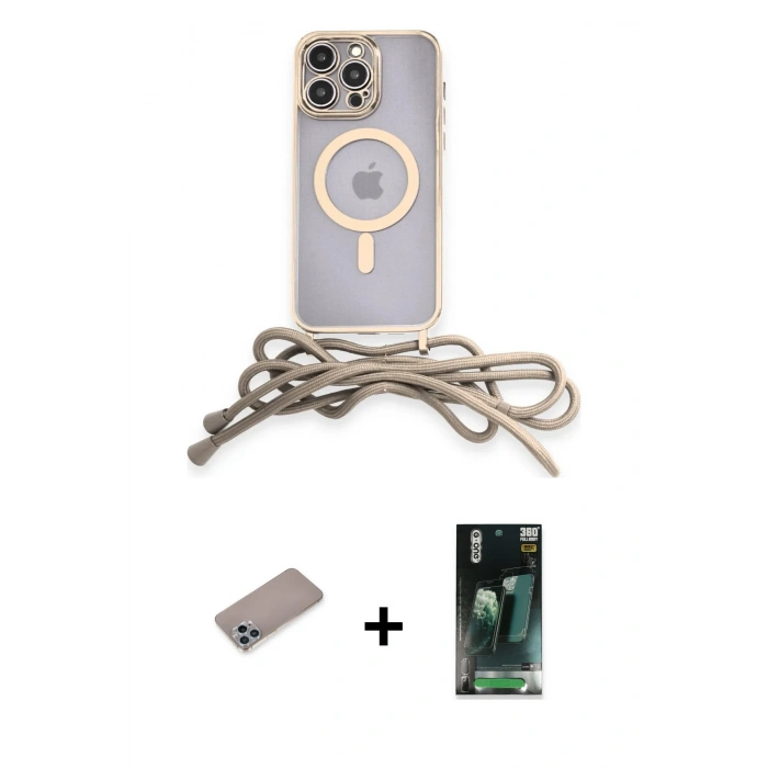 MARSİLYAN™- iPhone 12 Pro Kılıf Eksen Özel Seri - Şeffaf 360 Full Body Arka Koruyucu + Sierra Blue Shine Kamera Lens Koruma Cam