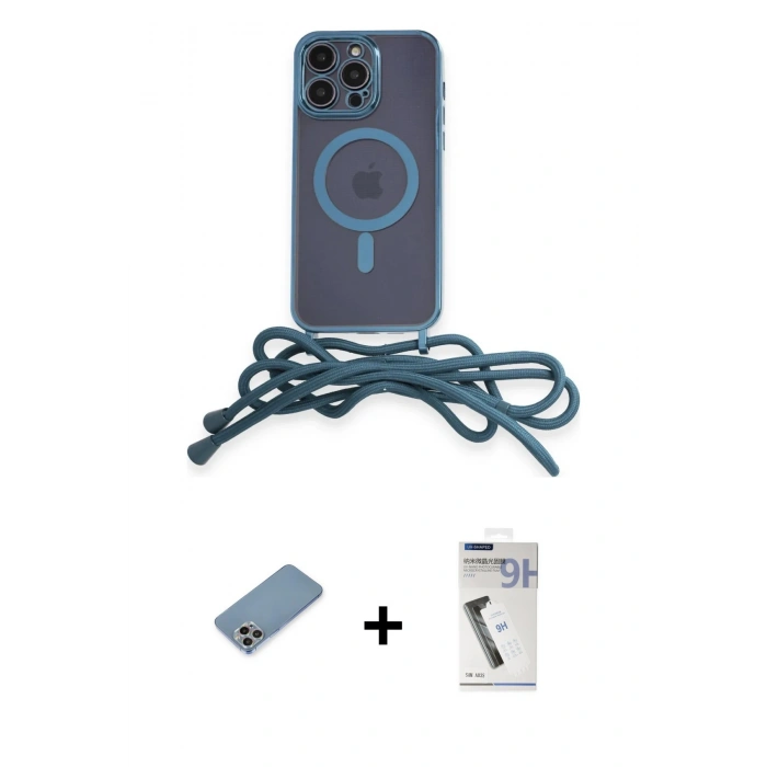 MARSİLYAN™- iPhone 12 Pro Kılıf Eksen Özel Seri - Şeffaf Uv Polymer Nano Ekran Koruyucu + Gökkuşağı Shine Kamera Lens Koruma Cam