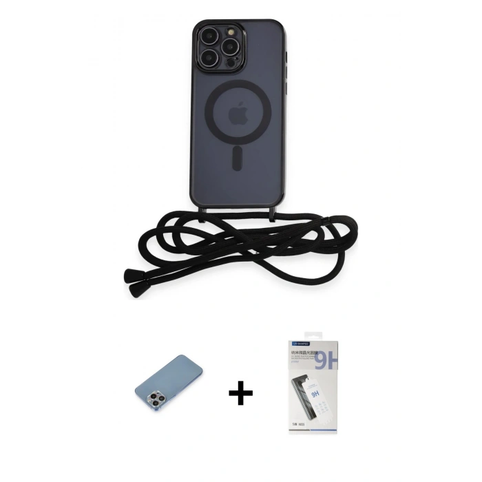 MARSİLYAN™- iPhone 12 Pro Kılıf Eksen Özel Seri - Şeffaf Uv Polymer Nano Ekran Koruyucu + Gökkuşağı Shine Kamera Lens Koruma Cam