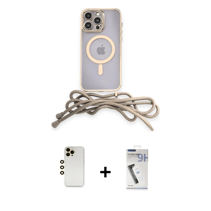 MARSİLYAN™- iPhone 12 Pro Kılıf Eksen Özel Seri - Şeffaf Uv Polymer Nano Ekran Koruyucu + Shine Kamera Lens - GD