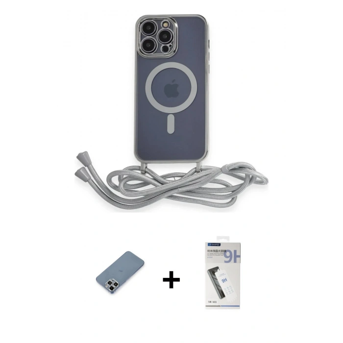 MARSİLYAN™- iPhone 12 Pro Kılıf Eksen Özel Seri - Şeffaf Uv Polymer Nano Ekran Koruyucu + Metal Kamera Lens Koruma Cam - GS
