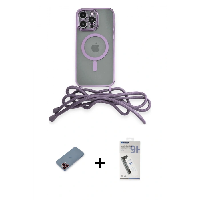 MARSİLYAN™- iPhone 12 Pro Kılıf Eksen Özel Seri - Şeffaf Uv Polymer Nano Ekran Koruyucu + Metal Kamera Lens Koruma Cam - KI