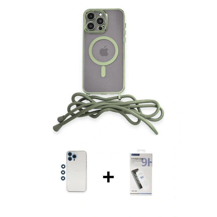 MARSİLYAN™- iPhone 12 Pro Kılıf Eksen Özel Seri - Şeffaf Uv Polymer Nano Ekran Koruyucu + Shine Kamera Lens - MI