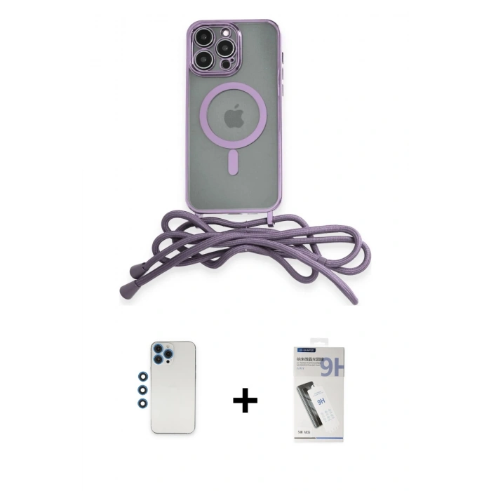 MARSİLYAN™- iPhone 12 Pro Kılıf Eksen Özel Seri - Şeffaf Uv Polymer Nano Ekran Koruyucu + Shine Kamera Lens - MI