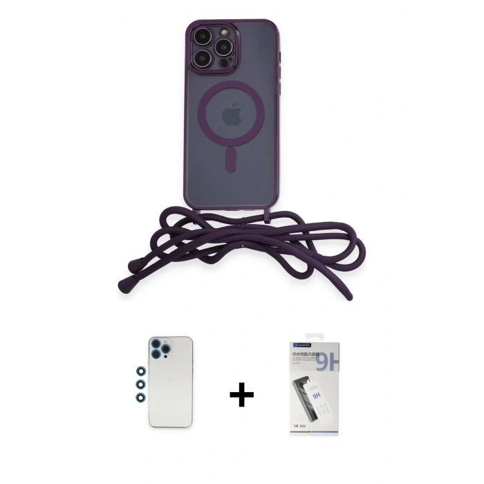 MARSİLYAN™- iPhone 12 Pro Kılıf Eksen Özel Seri - Şeffaf Uv Polymer Nano Ekran Koruyucu + Shine Kamera Lens - MI