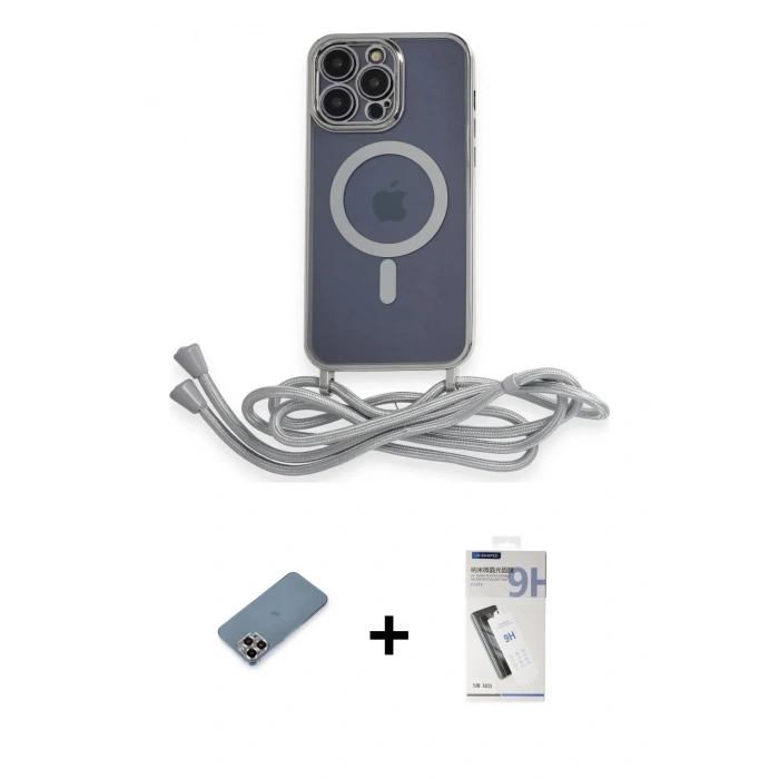 MARSİLYAN™- iPhone 12 Pro Kılıf Eksen Özel Seri - Şeffaf Uv Polymer Nano Ekran Koruyucu + Metal Kamera Lens Koruma Cam - MR