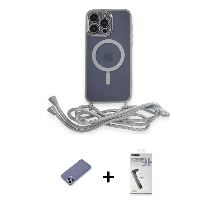 MARSİLYAN™- iPhone 12 Pro Kılıf Eksen Özel Seri - Şeffaf Uv Polymer Nano Ekran Koruyucu + Metal Kamera Lens Koruma Cam - GD