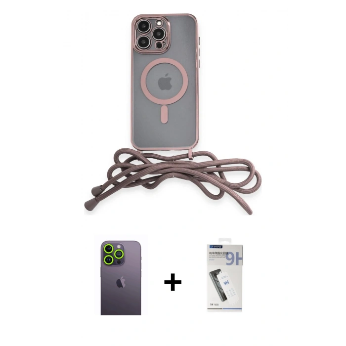 MARSİLYAN™- iPhone 12 Pro Kılıf Eksen Özel Seri - Şeffaf Uv Polymer Nano Ekran Koruyucu + Neon Fosforlu Kamera Lens - YL