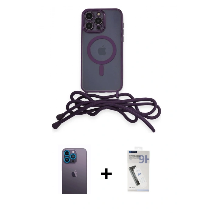 MARSİLYAN™- iPhone 12 Pro Kılıf Eksen Özel Seri - Şeffaf Uv Polymer Nano Ekran Koruyucu + Neon Fosforlu Kamera Lens - MI