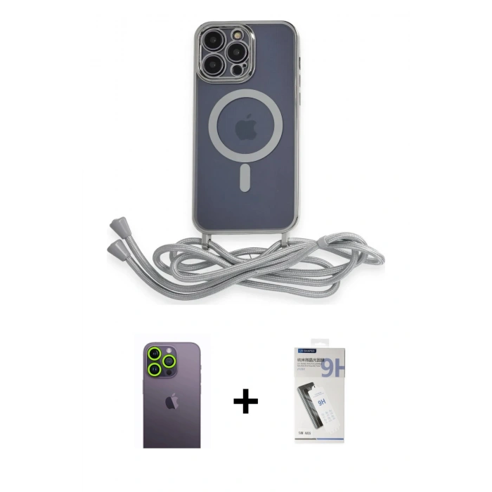 MARSİLYAN™- iPhone 12 Pro Kılıf Eksen Özel Seri - Şeffaf Uv Polymer Nano Ekran Koruyucu + Neon Fosforlu Kamera Lens - YL