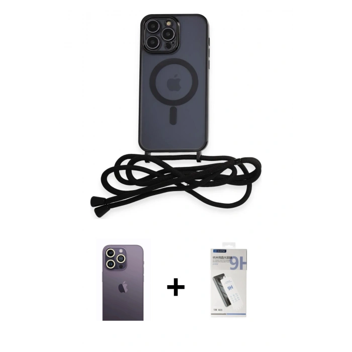 MARSİLYAN™- iPhone 12 Pro Kılıf Eksen Özel Seri - Şeffaf Uv Polymer Nano Ekran Koruyucu + Neon Fosforlu Kamera Lens - BZ
