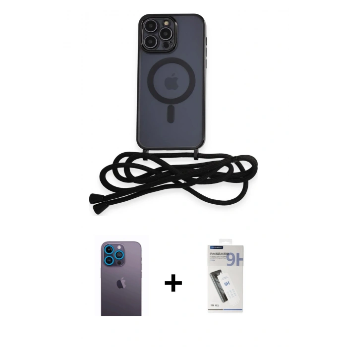 MARSİLYAN™- iPhone 12 Pro Kılıf Eksen Özel Seri - Şeffaf Uv Polymer Nano Ekran Koruyucu + Neon Fosforlu Kamera Lens - MI
