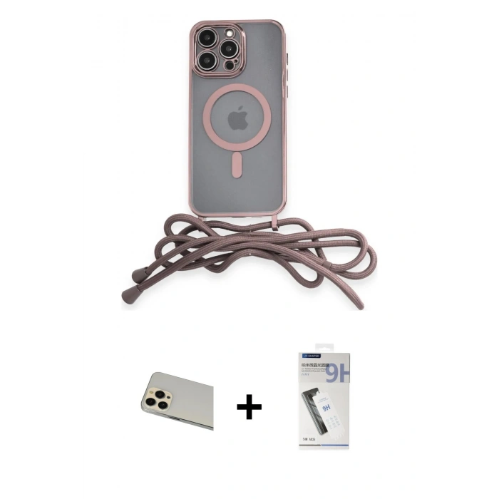MARSİLYAN™- iPhone 12 Pro Kılıf Eksen Özel Seri - Şeffaf Uv Polymer Nano Ekran Koruyucu + Rainbow Kamera Lens Koruma Cam - GD
