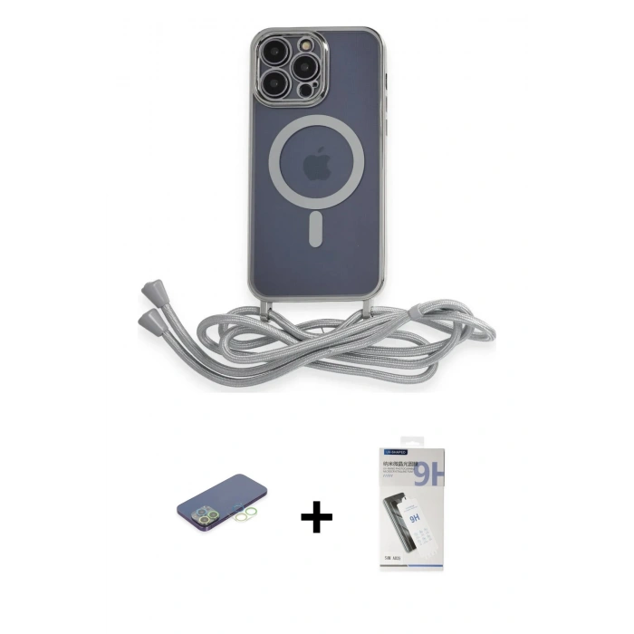 MARSİLYAN™- iPhone 12 Pro Kılıf Eksen Özel Seri - Şeffaf Uv Polymer Nano Ekran Koruyucu + Renkli Kamera Lens Koruma Cam - YL