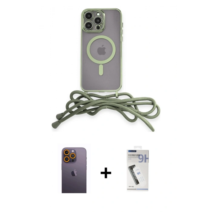 MARSİLYAN™- iPhone 12 Pro Kılıf Eksen Özel Seri - Şeffaf Uv Polymer Nano Ekran Koruyucu + Neon Fosforlu Kamera Lens - SI