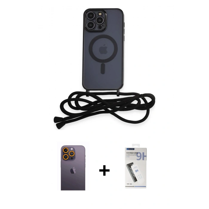 MARSİLYAN™- iPhone 12 Pro Kılıf Eksen Özel Seri - Şeffaf Uv Polymer Nano Ekran Koruyucu + Neon Fosforlu Kamera Lens - SI