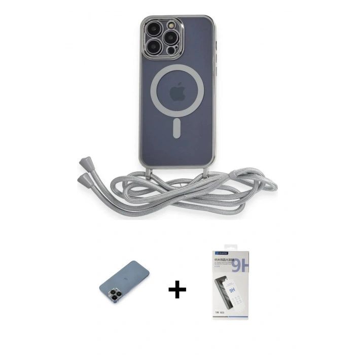 MARSİLYAN™- iPhone 12 Pro Kılıf Eksen Özel Seri - Şeffaf Uv Polymer Nano Ekran Koruyucu + Siyah Shine Kamera Lens Koruma Cam