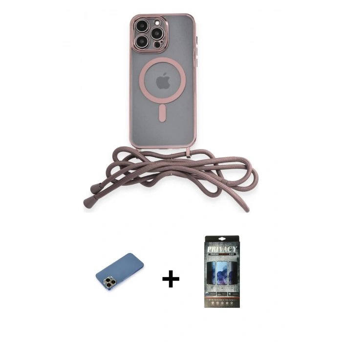 MARSİLYAN™- iPhone 12 Pro Kılıf Eksen Özel Seri - Siyah 34D Hayalet Izgaralı Cam + Shine Kamera Lens Koruma Cam - GD