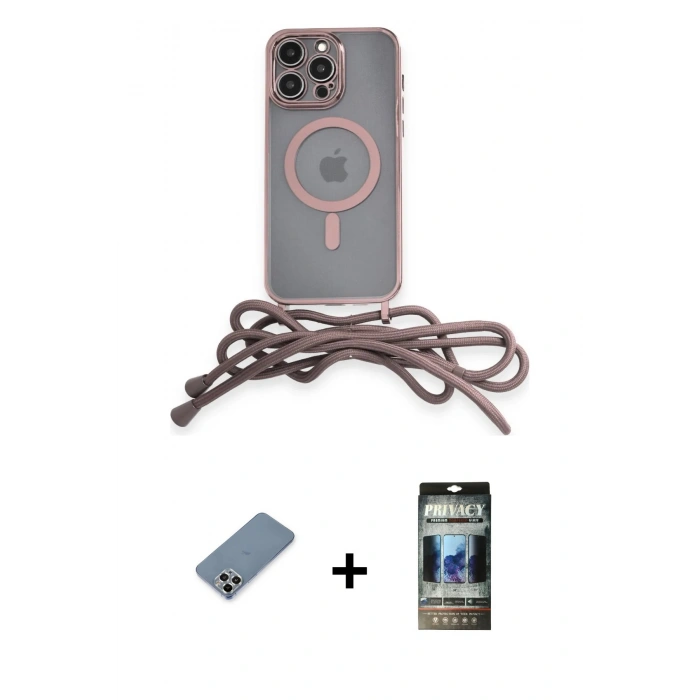 MARSİLYAN™- iPhone 12 Pro Kılıf Eksen Özel Seri - Siyah 34D Hayalet Izgaralı Cam + Metal Kamera Lens Koruma Cam - GS