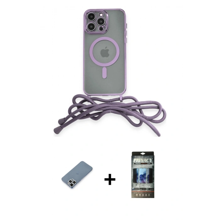 MARSİLYAN™- iPhone 12 Pro Kılıf Eksen Özel Seri - Siyah 34D Hayalet Izgaralı Cam + Metal Kamera Lens Koruma Cam - GS