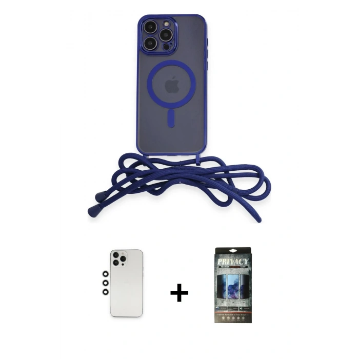 MARSİLYAN™- iPhone 12 Pro Kılıf Eksen Özel Seri - Siyah 34D Hayalet Izgaralı Cam + Shine Kamera Lens - GS