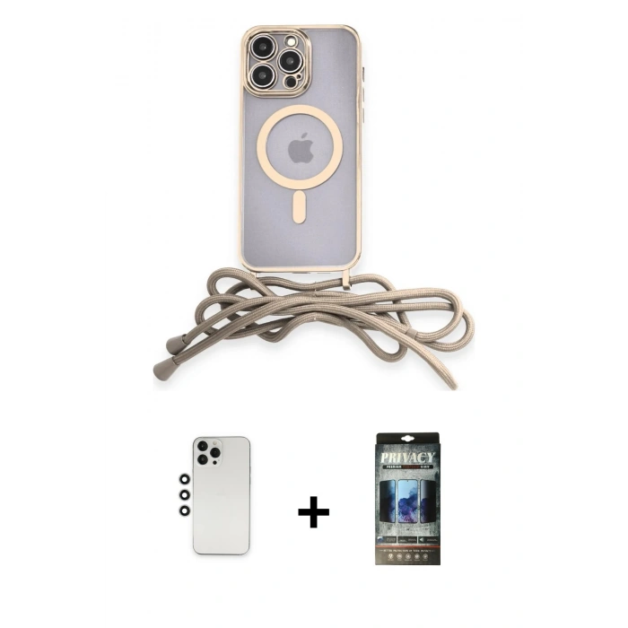 MARSİLYAN™- iPhone 12 Pro Kılıf Eksen Özel Seri - Siyah 34D Hayalet Izgaralı Cam + Shine Kamera Lens - GS