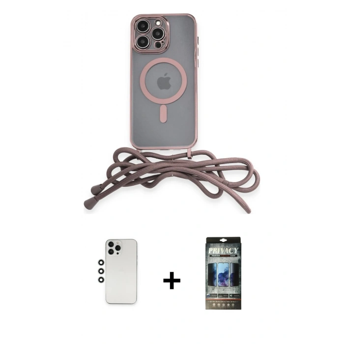 MARSİLYAN™- iPhone 12 Pro Kılıf Eksen Özel Seri - Siyah 34D Hayalet Izgaralı Cam + Shine Kamera Lens - GS