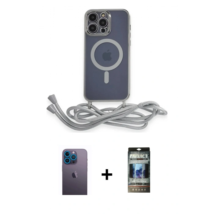 MARSİLYAN™- iPhone 12 Pro Kılıf Eksen Özel Seri - Siyah 34D Hayalet Izgaralı Cam + Neon Fosforlu Kamera Lens - MI