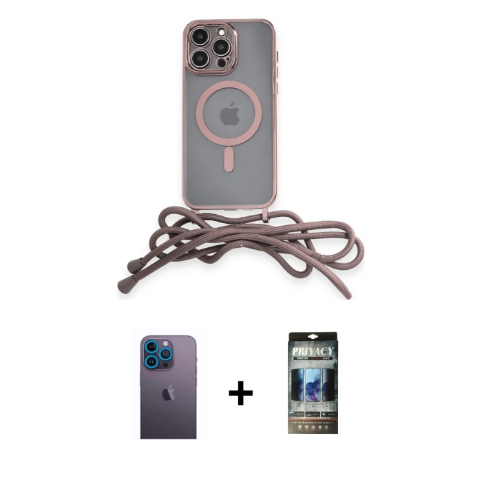 MARSİLYAN™- iPhone 12 Pro Kılıf Eksen Özel Seri - Siyah 34D Hayalet Izgaralı Cam + Neon Fosforlu Kamera Lens - MI