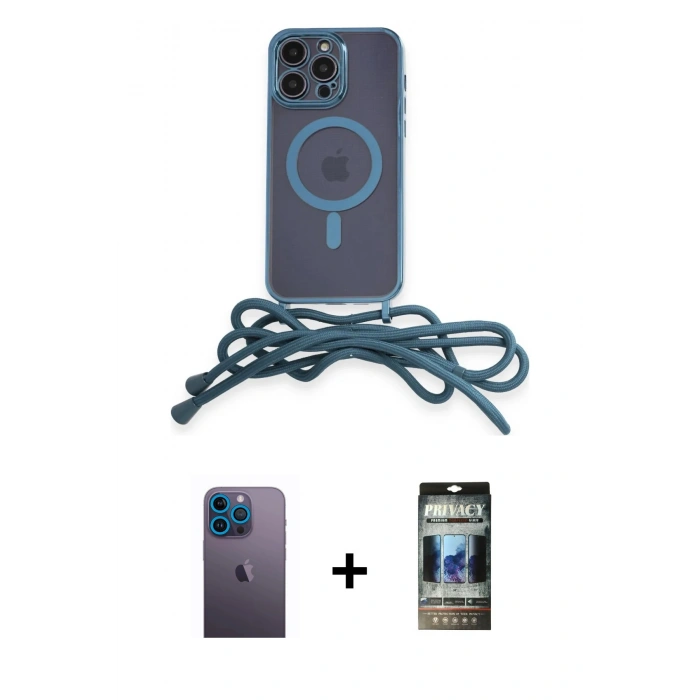 MARSİLYAN™- iPhone 12 Pro Kılıf Eksen Özel Seri - Siyah 34D Hayalet Izgaralı Cam + Neon Fosforlu Kamera Lens - MI