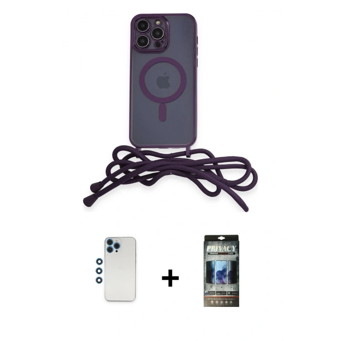 MARSİLYAN™- iPhone 12 Pro Kılıf Eksen Özel Seri - Siyah 34D Hayalet Izgaralı Cam + Shine Kamera Lens - MI
