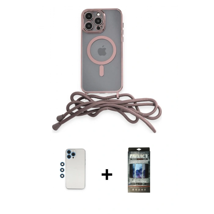 MARSİLYAN™- iPhone 12 Pro Kılıf Eksen Özel Seri - Siyah 34D Hayalet Izgaralı Cam + Shine Kamera Lens - MI