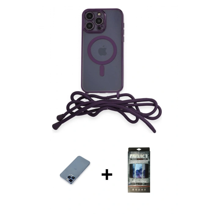 MARSİLYAN™- iPhone 12 Pro Kılıf Eksen Özel Seri - Siyah 34D Hayalet Izgaralı Cam + Metal Kamera Lens Koruma Cam - MI