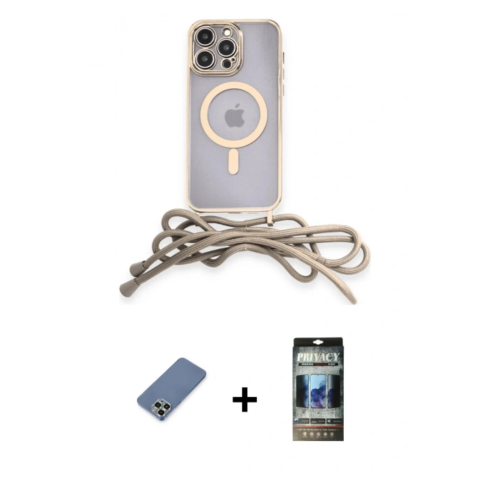 MARSİLYAN™- iPhone 12 Pro Kılıf Eksen Özel Seri - Siyah 34D Hayalet Izgaralı Cam + Metal Kamera Lens Koruma Cam - AKYL