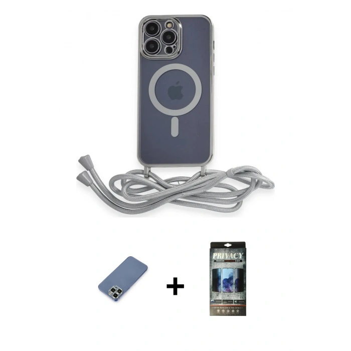 MARSİLYAN™- iPhone 12 Pro Kılıf Eksen Özel Seri - Siyah 34D Hayalet Izgaralı Cam + Metal Kamera Lens Koruma Cam - AKYL