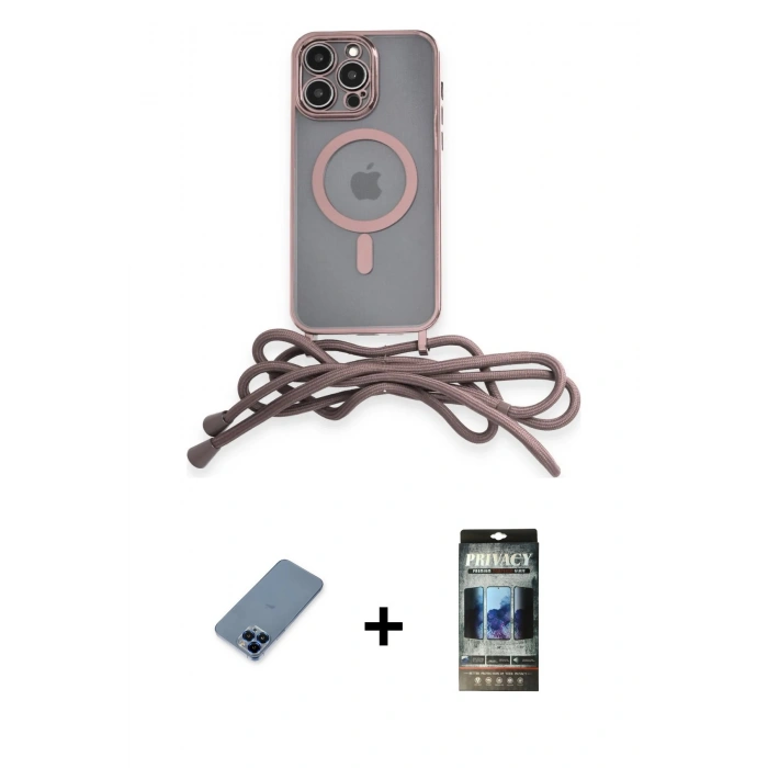 MARSİLYAN™- iPhone 12 Pro Kılıf Eksen Özel Seri - Siyah 34D Hayalet Izgaralı Cam + Metal Kamera Lens Koruma Cam - MI