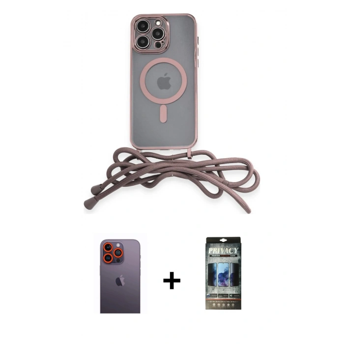 MARSİLYAN™- iPhone 12 Pro Kılıf Eksen Özel Seri - Siyah 34D Hayalet Izgaralı Cam + Neon Fosforlu Kamera Lens - TU