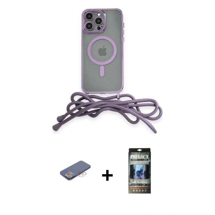 MARSİLYAN™- iPhone 12 Pro Kılıf Eksen Özel Seri - Siyah 34D Hayalet Izgaralı Cam + Renkli Kamera Lens Koruma Cam - MI