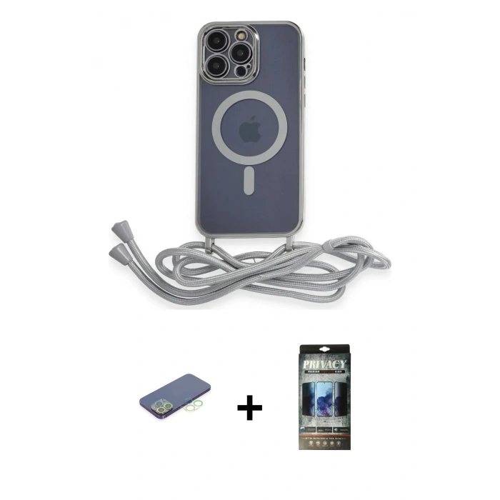 MARSİLYAN™- iPhone 12 Pro Kılıf Eksen Özel Seri - Siyah 34D Hayalet Izgaralı Cam + Renkli Kamera Lens Koruma Cam - YL