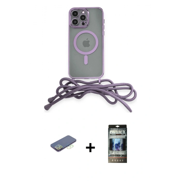 MARSİLYAN™- iPhone 12 Pro Kılıf Eksen Özel Seri - Siyah 34D Hayalet Izgaralı Cam + Renkli Kamera Lens Koruma Cam - YL