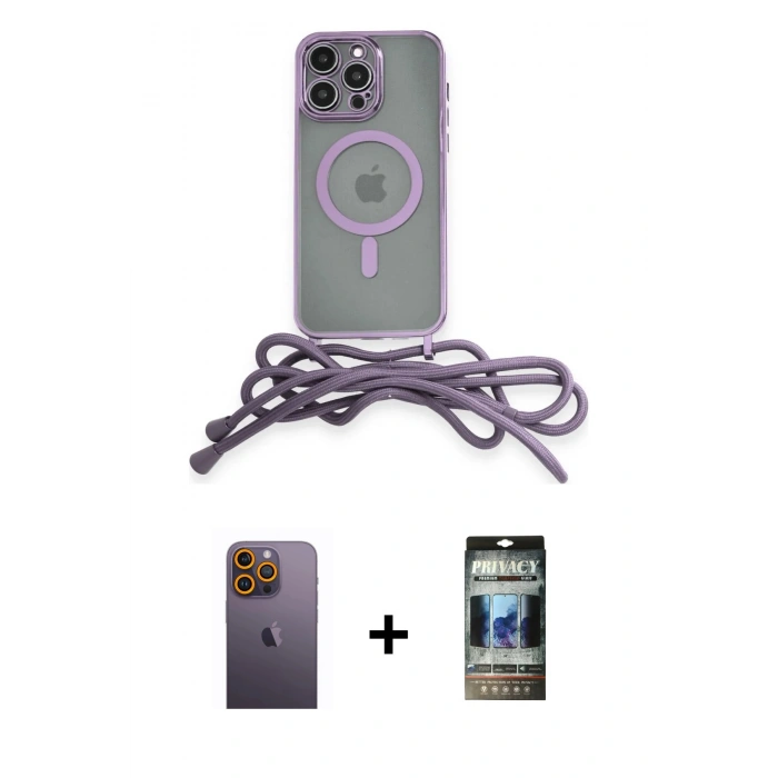 MARSİLYAN™- iPhone 12 Pro Kılıf Eksen Özel Seri - Siyah 34D Hayalet Izgaralı Cam + Neon Fosforlu Kamera Lens - SI