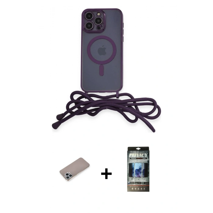 MARSİLYAN™- iPhone 12 Pro Kılıf Eksen Özel Seri - Siyah 34D Hayalet Izgaralı Cam + Shine Kamera Lens Koruma Cam - SABE