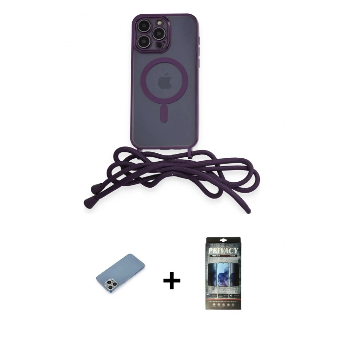MARSİLYAN™- iPhone 12 Pro Kılıf Eksen Özel Seri - Siyah 34D Hayalet Izgaralı Cam + Shine Kamera Lens Koruma Cam - GS