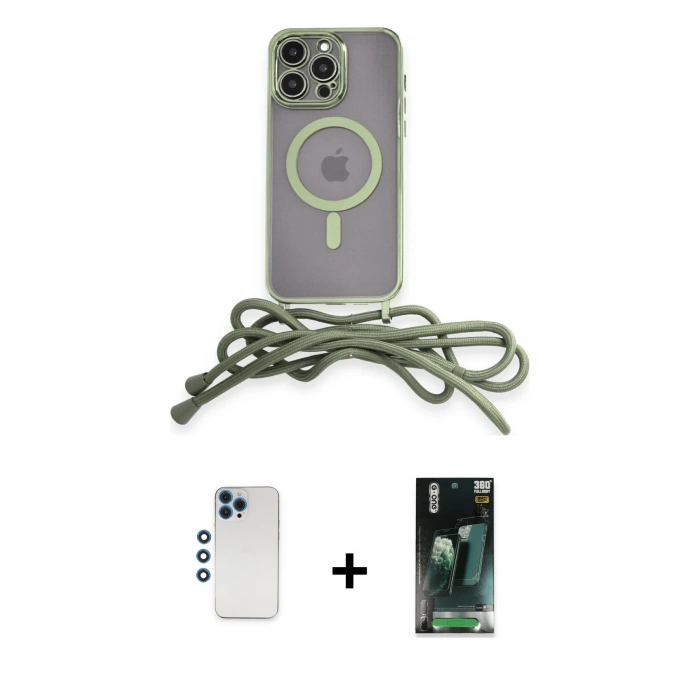 MARSİLYAN™- iPhone 12 Pro Kılıf Eksen Özel Seri - Siyah 360 Mat Full Body Arka Koruyucu + Shine Kamera Lens - MI