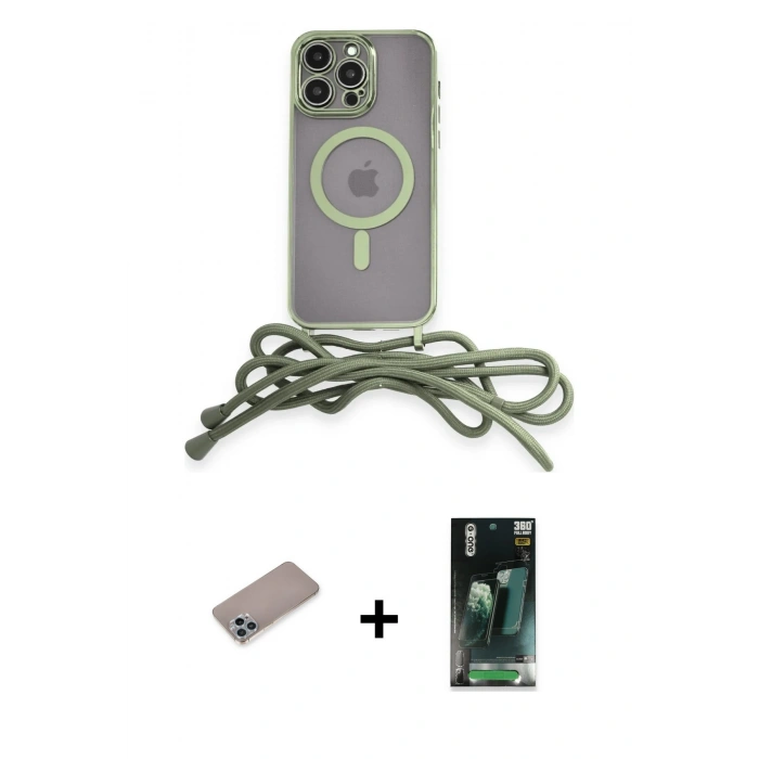 MARSİLYAN™- iPhone 12 Pro Kılıf Eksen Özel Seri - Siyah 360 Mat Full Body Arka Koruyucu + Shine Kamera Lens Koruma Cam - SABE