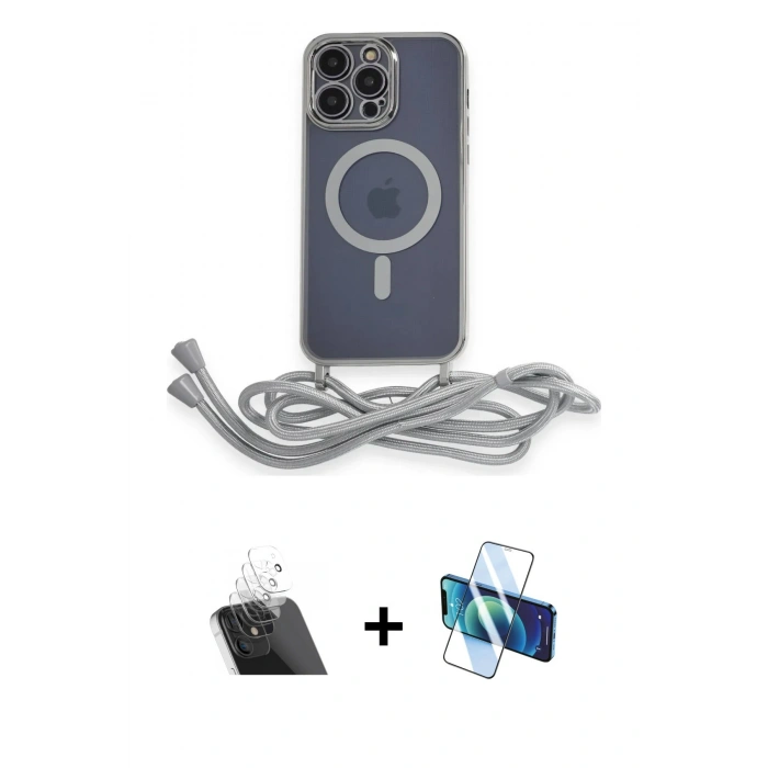 MARSİLYAN™- iPhone 12 Pro Kılıf Eksen Özel Seri - Siyah 3D Antistatik Cam Ekran Koruyucu + Kamera Lens Koruma Cam - SF