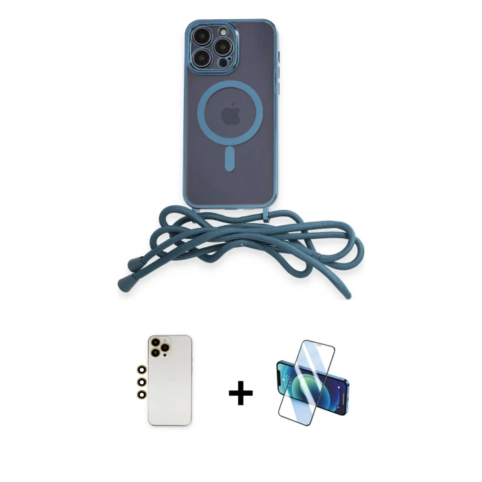 MARSİLYAN™- iPhone 12 Pro Kılıf Eksen Özel Seri - Siyah 3D Antistatik Cam Ekran Koruyucu + Shine Kamera Lens - GD