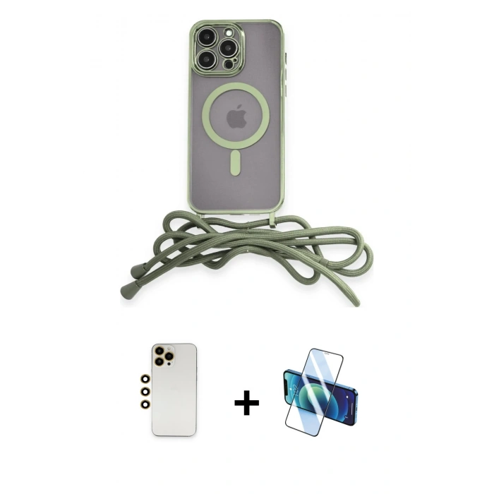 MARSİLYAN™- iPhone 12 Pro Kılıf Eksen Özel Seri - Siyah 3D Antistatik Cam Ekran Koruyucu + Shine Kamera Lens - GD
