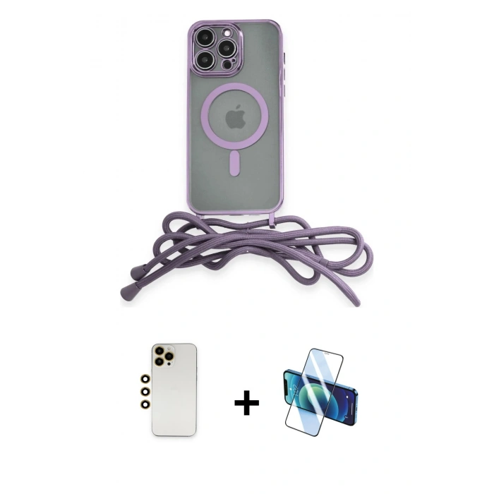 MARSİLYAN™- iPhone 12 Pro Kılıf Eksen Özel Seri - Siyah 3D Antistatik Cam Ekran Koruyucu + Shine Kamera Lens - GD